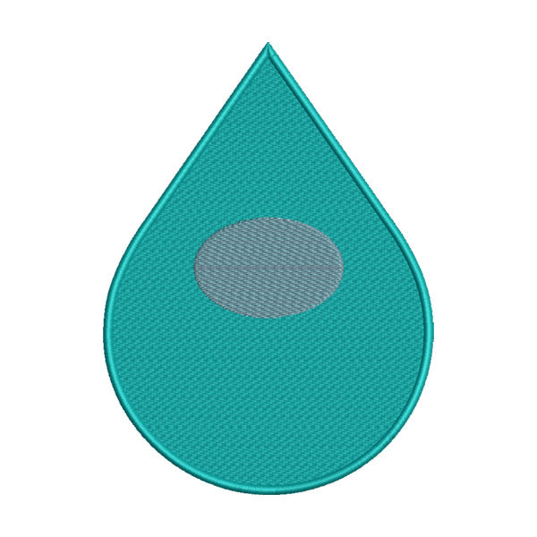 Blue Teardrop Emoji Embroidery Design