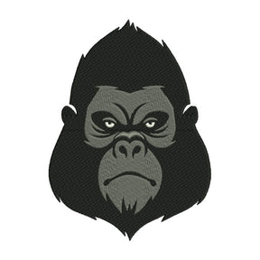 Silverback Gorilla Face Embroidery Design
