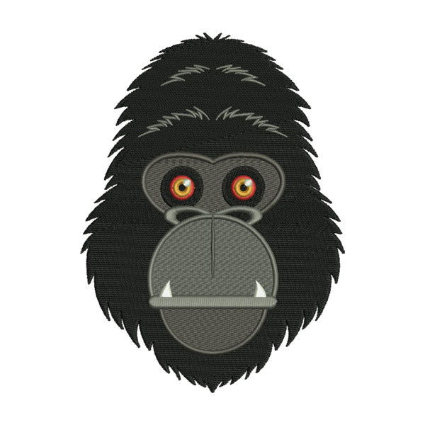 Gorilla Face Embroidery Design