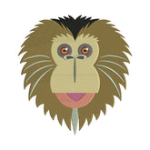 Japanese Macaque Embroidery Design