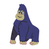 Blue Gorilla Cartoon Embroidery Design