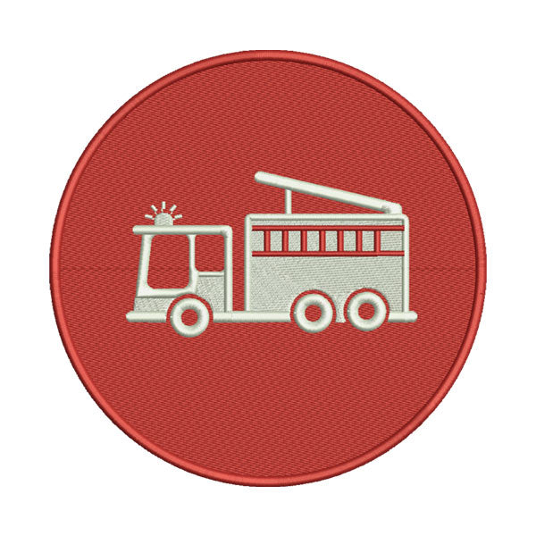 Fire Truck Icon Embroidery Design