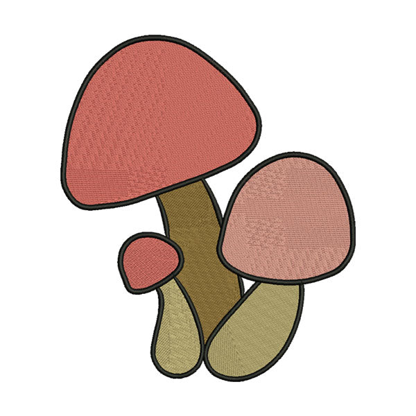 Pink Mushroom Embroidery Design