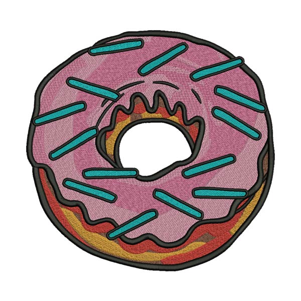 Pink Donut Embroidery Design