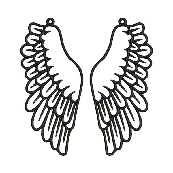 Heavenly Angel Wings Embroidery Design