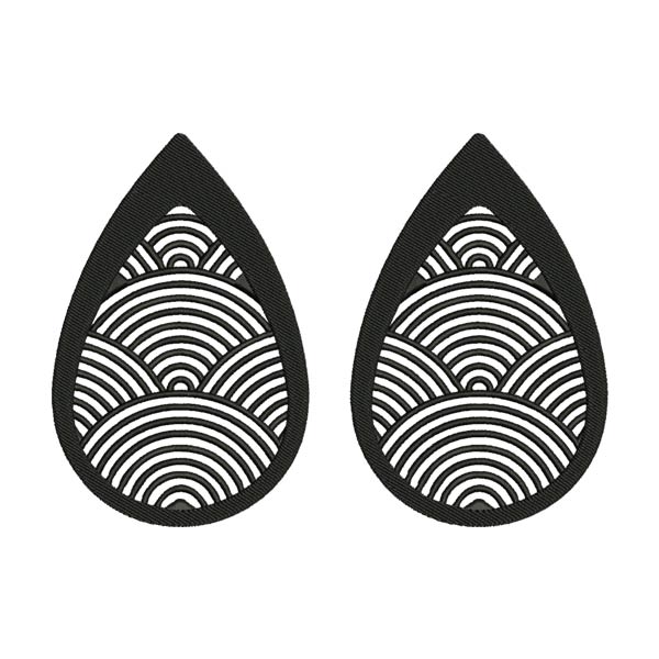 Geometric Teardrop Earrings Embroidery Design