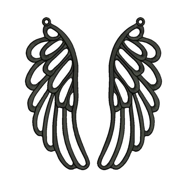 Angelic Wings Earrings Embroidery Design