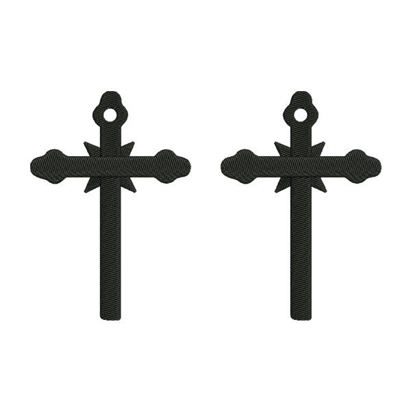 Cross Earrings Embroidery Design