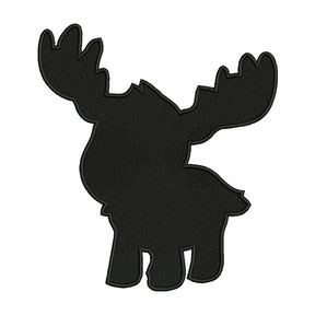 Moose Silhouette Embroidery Design