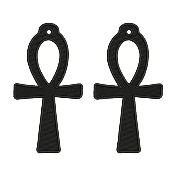 Ankh Earrings Embroidery Design