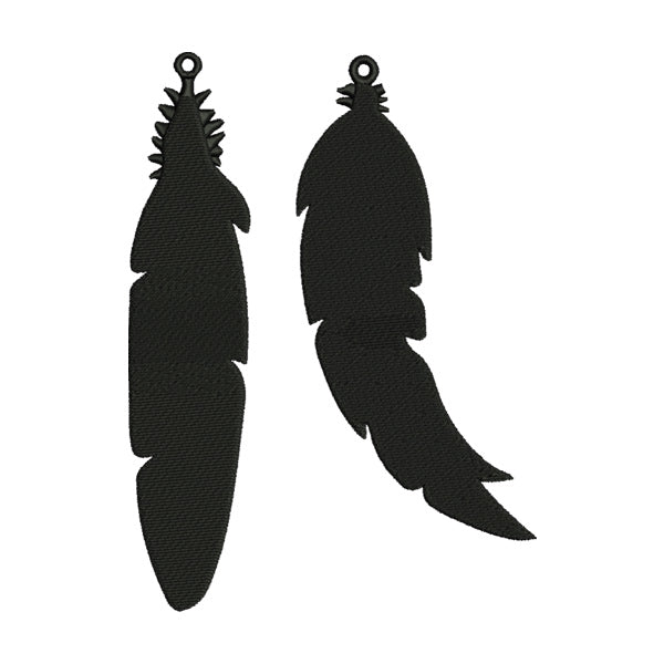 Feather Earrings Embroidery Design