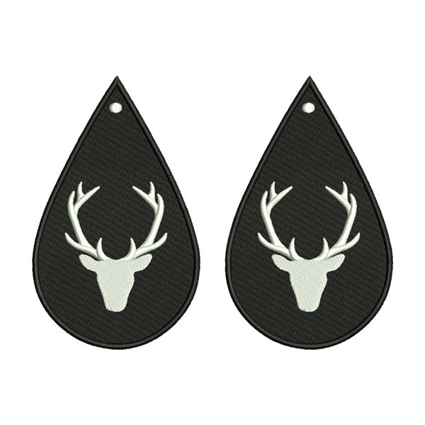 Deer Antler Earrings Embroidery Design