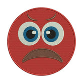 Angry Red Emoji Embroidery Design