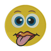 Tongue Out Emoji Embroidery Design