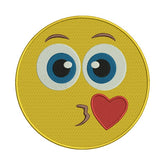 Kiss Emoji Embroidery Design