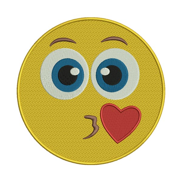 Kiss Emoji Embroidery Design