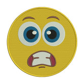 Grimacing Emoji Embroidery Design