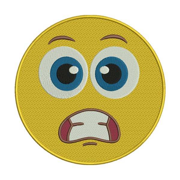 Grimacing Emoji Embroidery Design