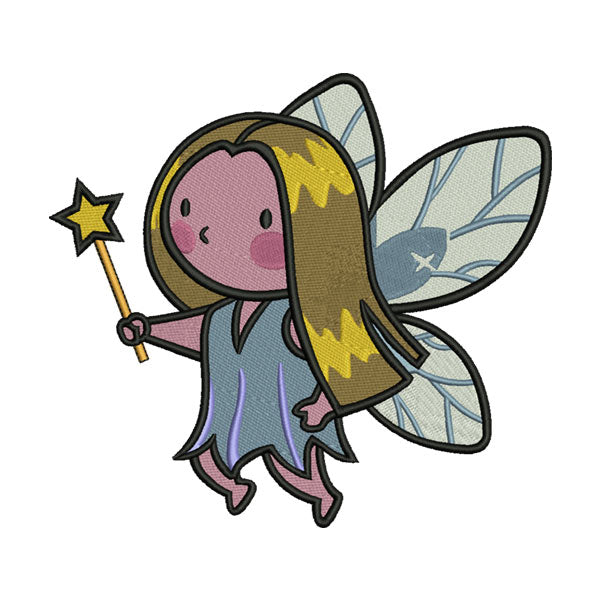 Cute Golden-Haired Fairy Machine Embroidery File