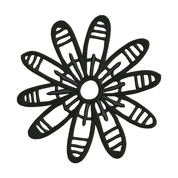 Flower Silhouette Embroidery Design