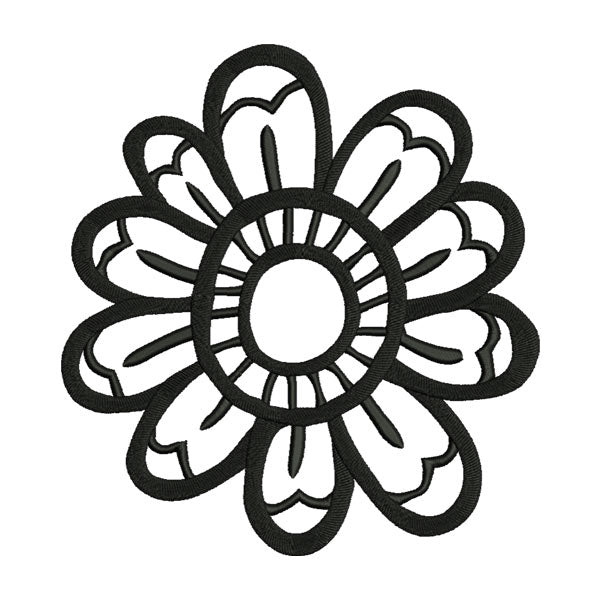 Flower Outline Embroidery Design