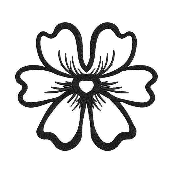 Flower Silhouette Embroidery Design – Six