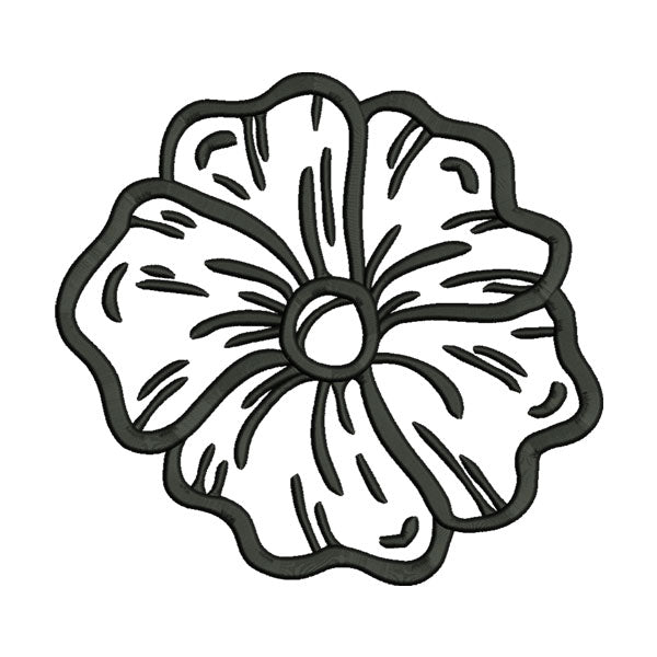 Flower Outline Embroidery Design – Five