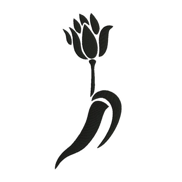 Flower Silhouette Embroidery Design – Elegant