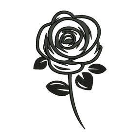 Rose Silhouette Embroidery Design – Elegant
