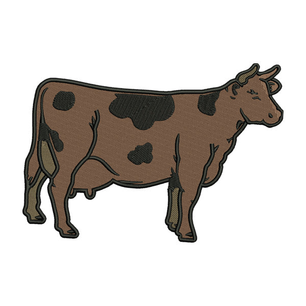Cow Embroidery Design – Brown Cattle Machine Embroidery File