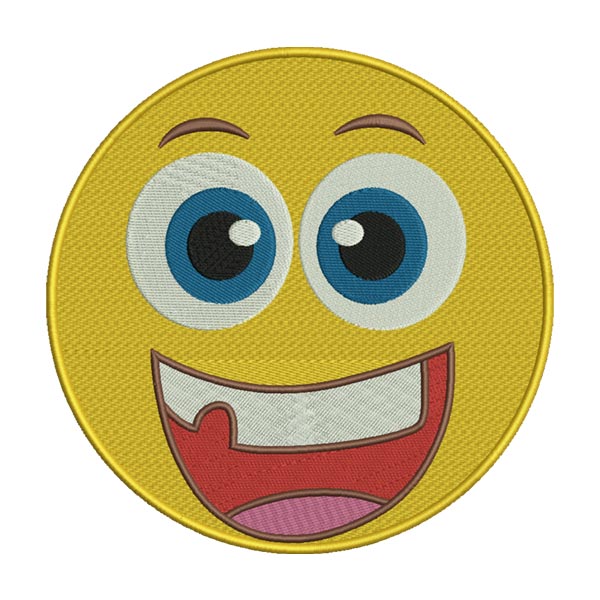Smiling Emoji Embroidery Design – Happy