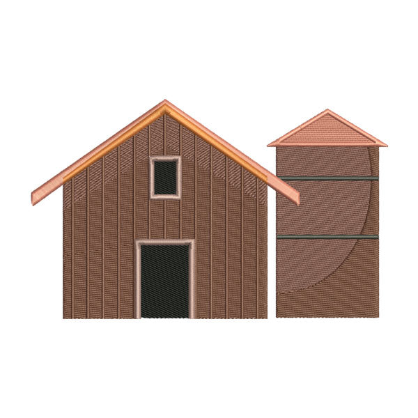 Farm Barn Embroidery Design