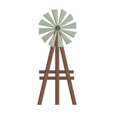 Windmill Embroidery Design – Rustic Farm Machine Embroidery File