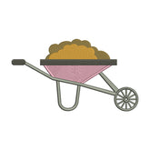 Wheelbarrow Embroidery Design – Garden Tool Machine Embroidery File