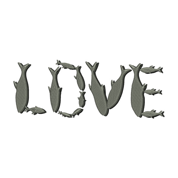 Love Fish Embroidery Design