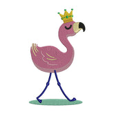 Crowned Flamingo Embroidery Design