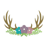 Antler Floral Embroidery Design