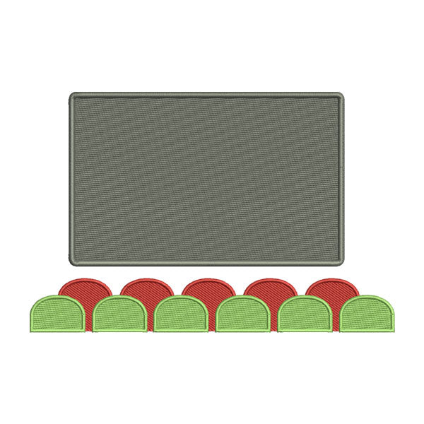 Movie Cinema Silverscreen & Seats Embroidery Design