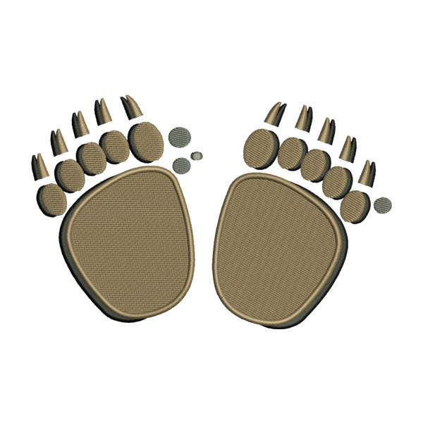 Bear Paw Embroidery Design – Grizzly