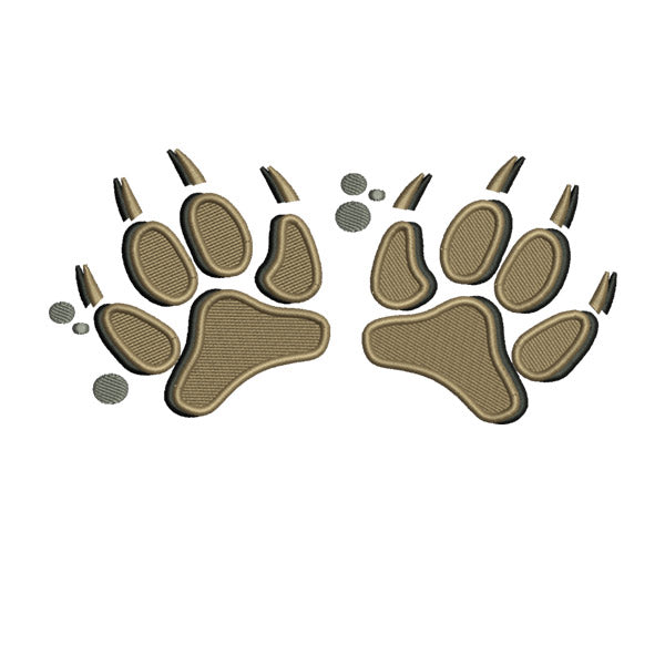 Wolf Paw Prints Embroidery Design