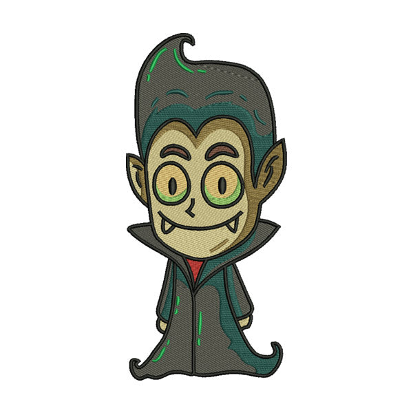 Dracula Embroidery Design – Cute Vampire Cartoon Patch