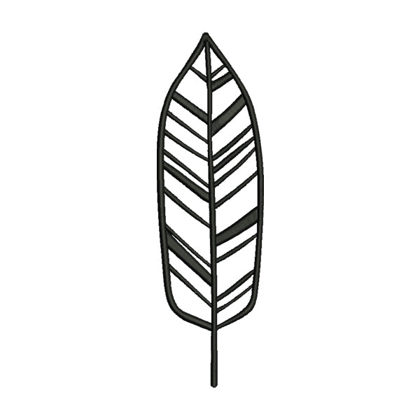 Line Art Leaf Silhouette Embroidery Design