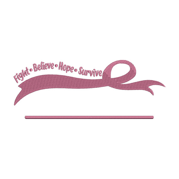 Breast Cancer Ribbon Embroidery Design