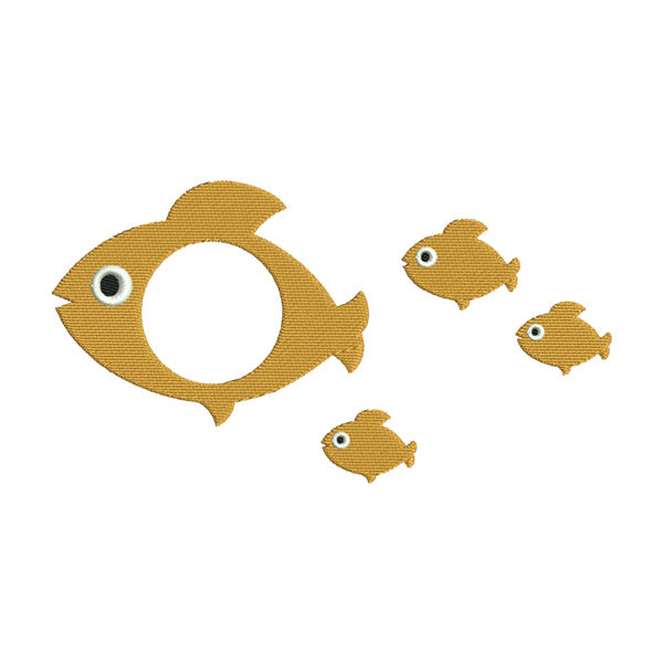 Swimming Fish Embroidery Design