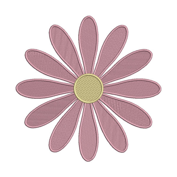 Pink Flower Embroidery Design