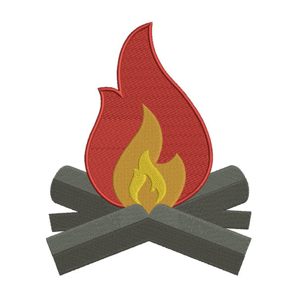 Campfire Embroidery Design