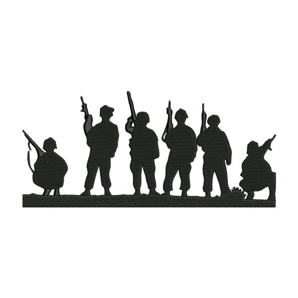 Military Embroidery Design – Brothers in Arms Silhouette Machine Embroidery File