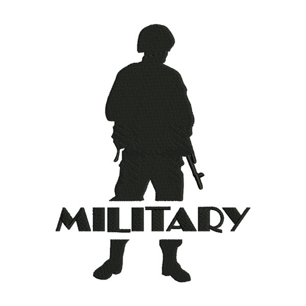 Military Embroidery Design – Soldier Silhouette Machine Embroidery File