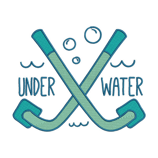 Underwater Embroidery Design – Snorkel & Diving Tube Machine Embroidery File