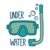 Underwater Embroidery Design – Snorkel Mask & Tube Machine Embroidery File